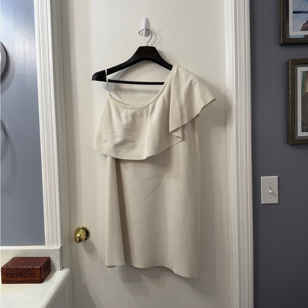 Milly Cream Ruffle Off-Shoulder Blouse